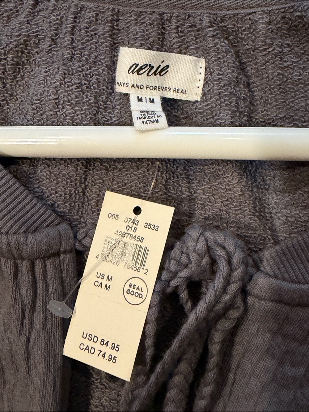NWT Women’s Aerie Long Sleeve Top in Charcoal Gray